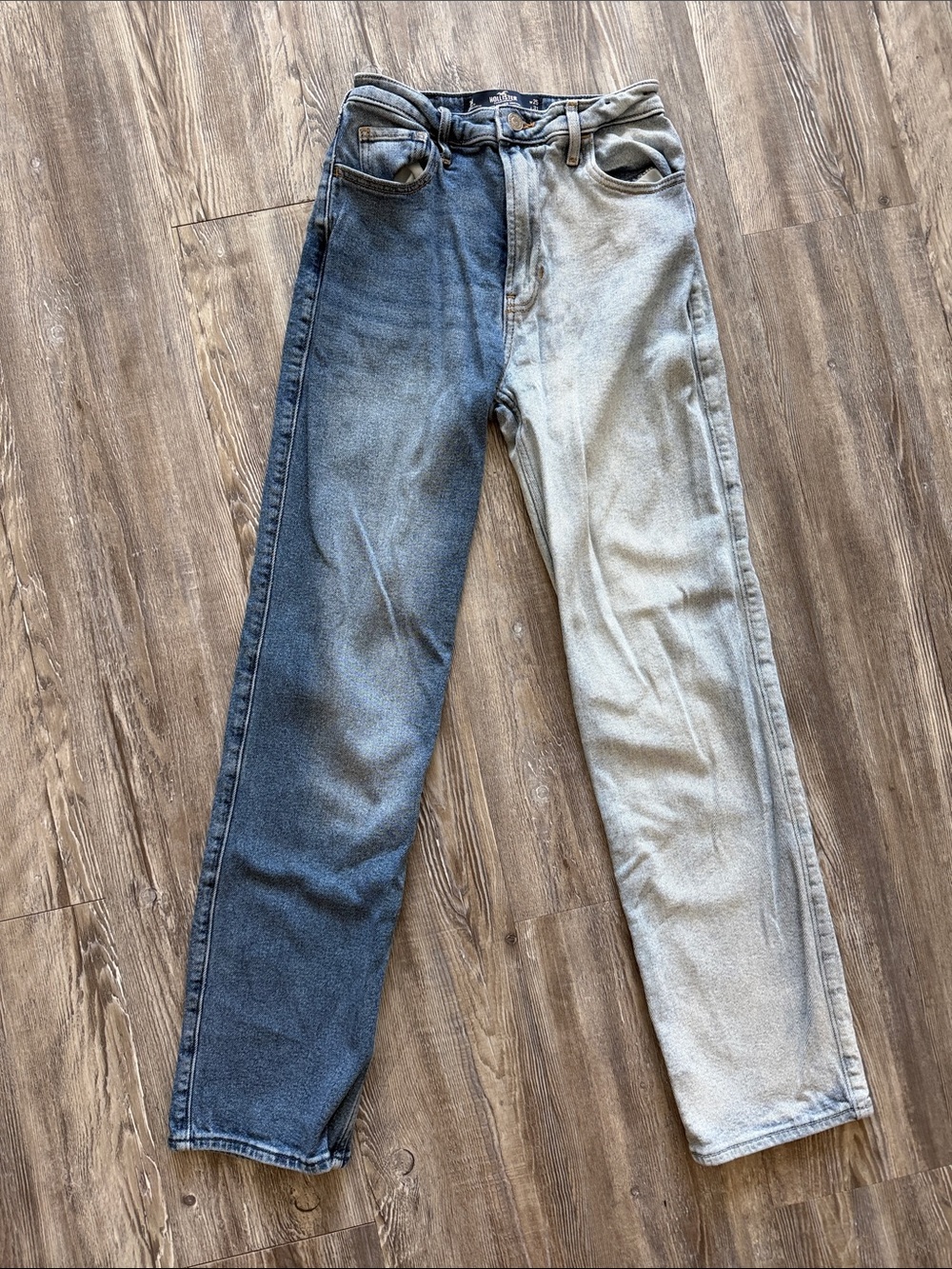 Two-Tone Blue Women’s Jeans - Split Denim Style